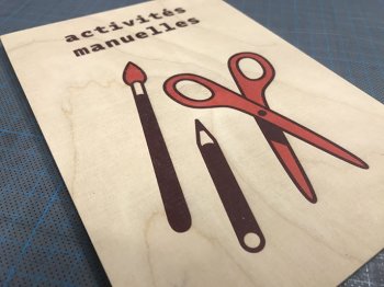 Impression ou gravure sur bois