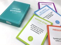 Boîte format sur mesure 1 couleur + jeu de cartes assorties 4 couleurs + noir pour la SNCF