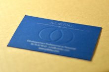 Gaufrage et pantone argenté sur papier Gmund "peau de pêche"