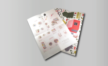 Pliage croisé format A3 ouvert pour un rendu 1 face promotionnelle, l'autre artistique