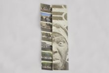 Mini pliage en longueur pour JR sur un petit dépliant : le pliage a été sous-traité chez un fabricant de notices de médicaments