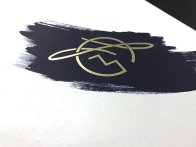 Dorure à chaud sur faire part de mariage avec Pantone bleu