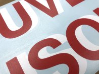 Adhesive lettering with 2 colours (on quote)