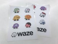 Planche de stickers sur PP pelliculé pour Waze