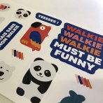 Planche avec plusieurs visuels à décoller avec impression écologique sur vinyle mat Hexis