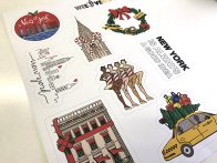 Planche d'autocollants avec plusieurs visuels sur vinyle mat