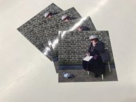 Sticker Agnes Varda en vinyle blanc brillant délai discount : format imposé