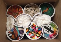 Stickers pelliculés avec moule de découpe pour les Francs Colleurs