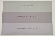 Attention au gris : il trame et n'est pas régulier en couleur. Le seul moyen d'avoir un gris parfait en aplat est de l'imprimer en Pantone (offset).