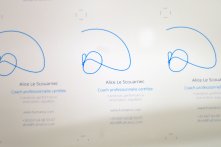 Souci de finesse de tracés (police trop petite et trop fine) sur des couleurs intermédiaires et non franches