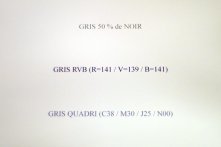 Evitez le gris pour vos textes car il trame fortement (sauf en Pantone). Privilégiez les couleurs franches.